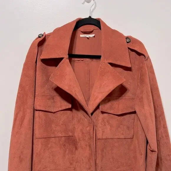 Tularosa Vanessa Rust Faux Suede Trench Coat Size M